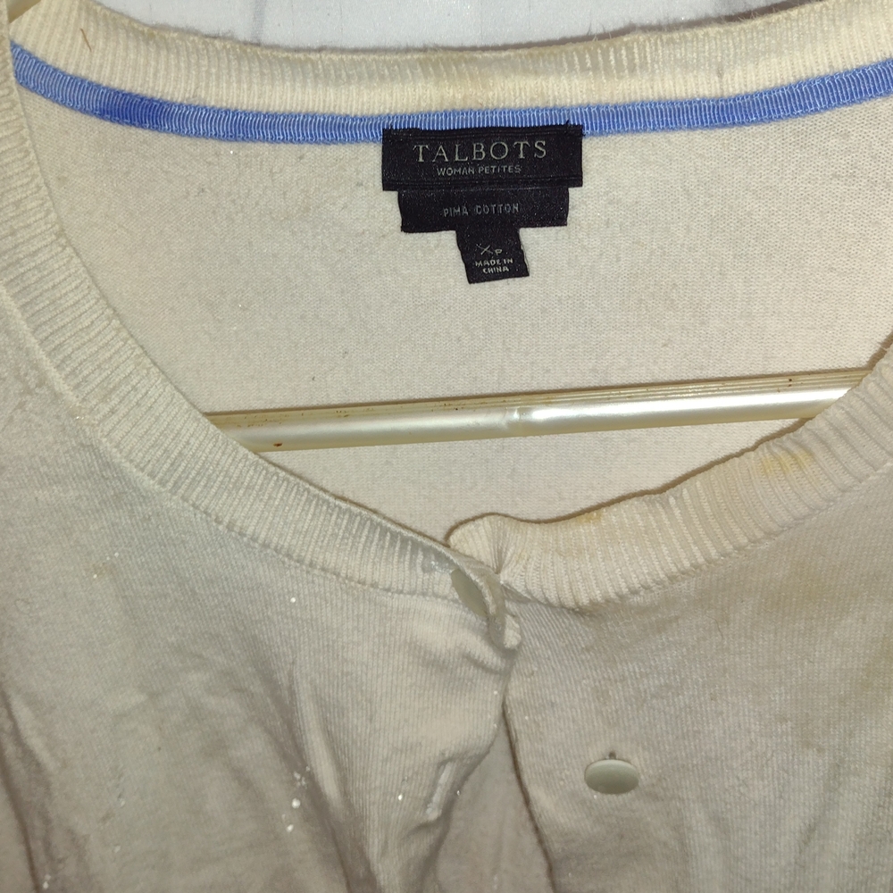 Talbots Ivory Button-Up Cardigan - Picture 2 of 2